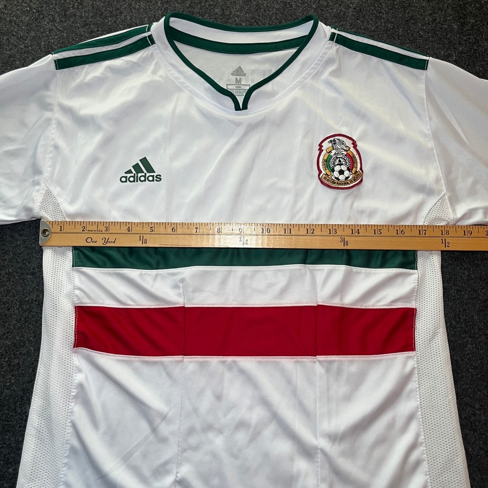 Adidas Soccer Jersey Mens Medium White Excellent Mexico FMF Away Climalite Top - Picture 6 of 7